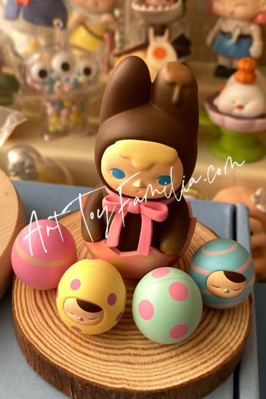 pucky hula hoop baby figurine 巧克力兔宝宝吊卡 复制