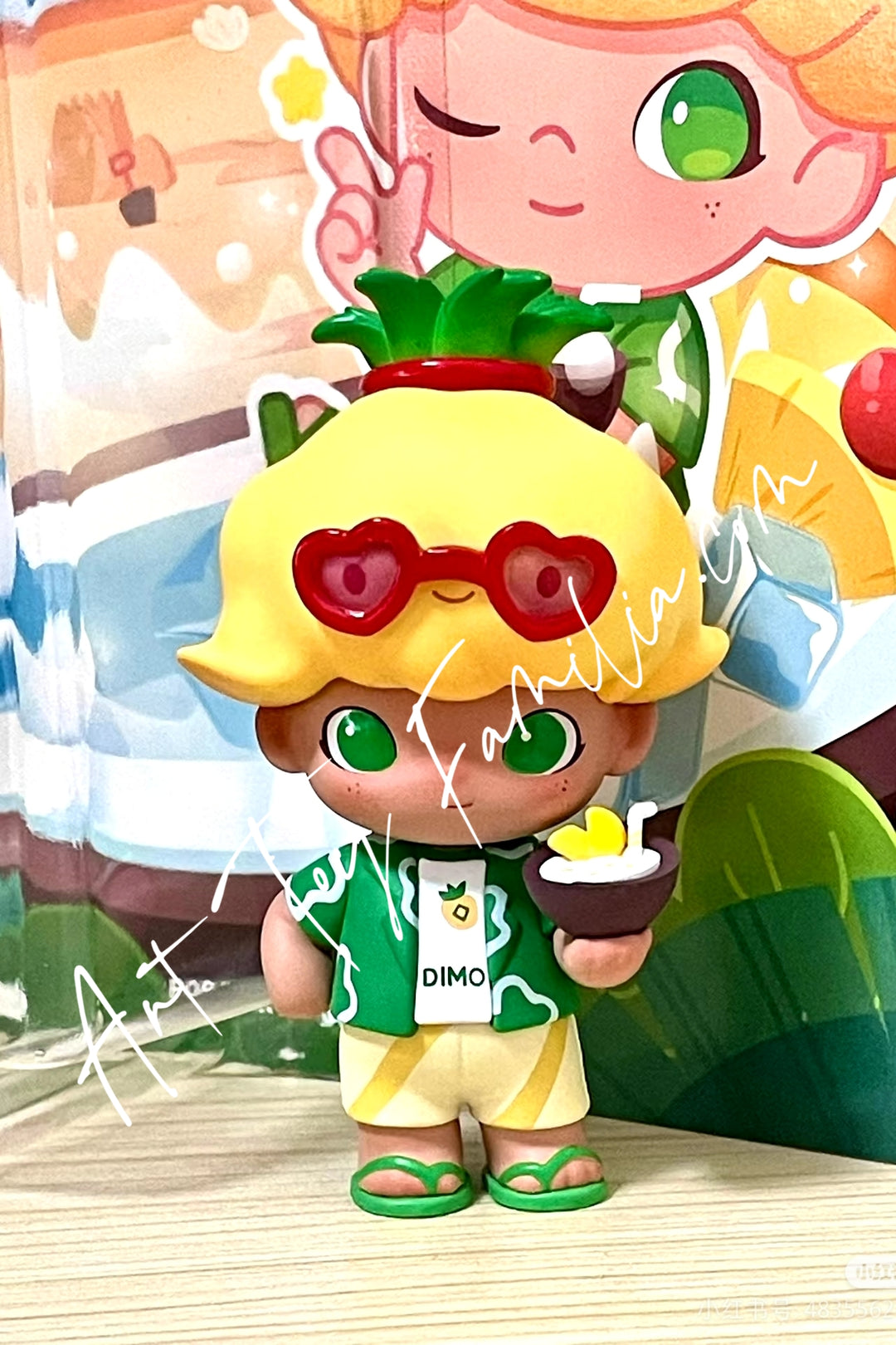 dimoo coconut pineapple figurine 椰汁菠萝吊卡