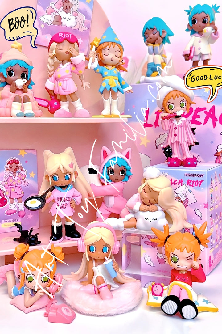 Popmart Little Peach Riot Sleep Over Series Fullset