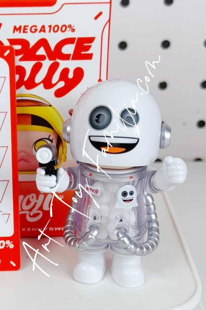 Popmart MEGA Space Molly 100% × emoji Series Caution The Ghost Is Here