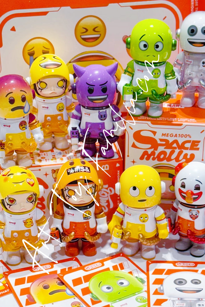 Popmart MEGA Space Molly 100% × emoji Series Full Set 1