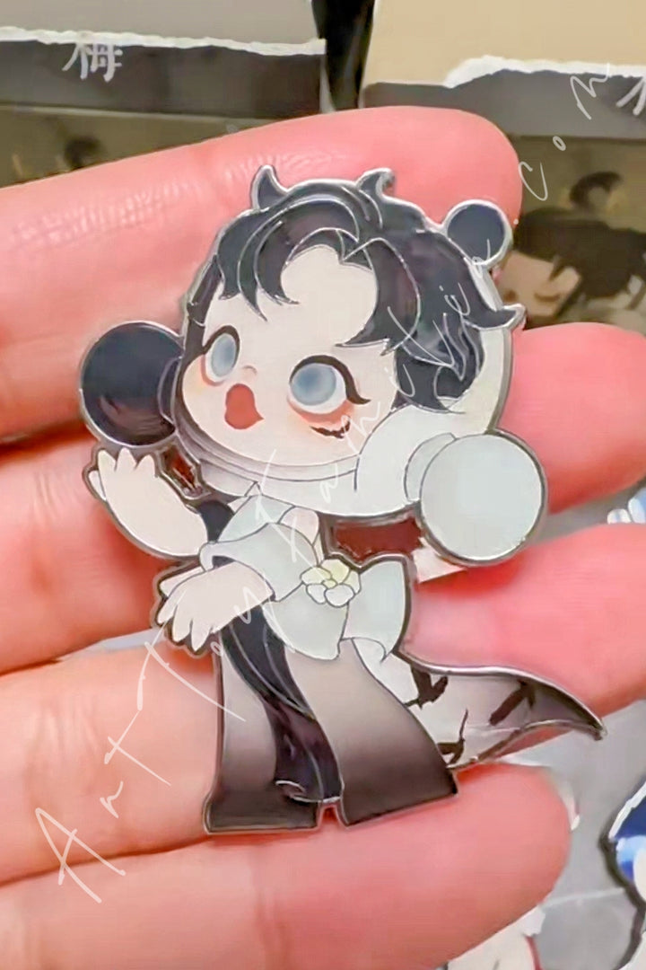 Popmart Skullpanda The Ink PlumBlossom Series Badge The Bridge