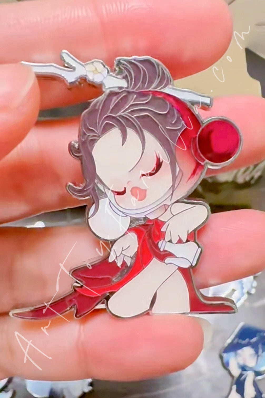 Popmart Skullpanda The Ink PlumBlossom Series Badge The Scene