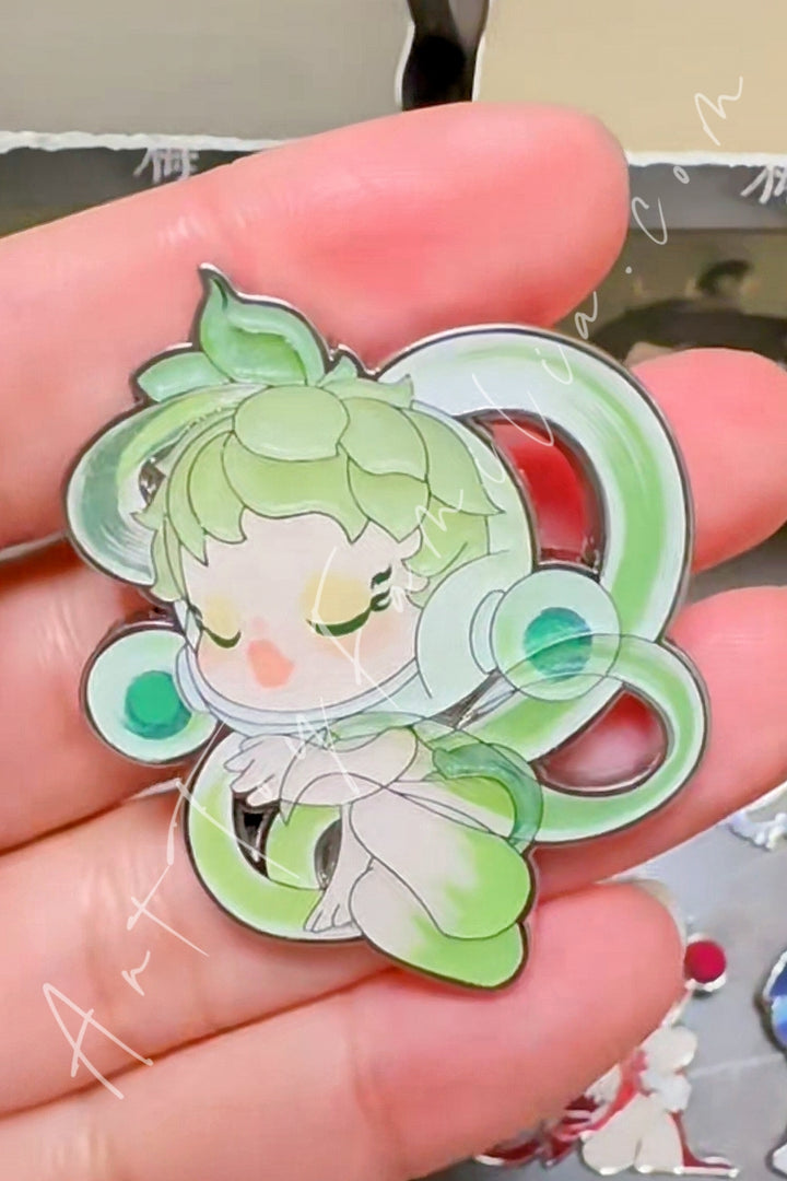 Popmart Skullpanda The Ink PlumBlossom Series Badge The Spring