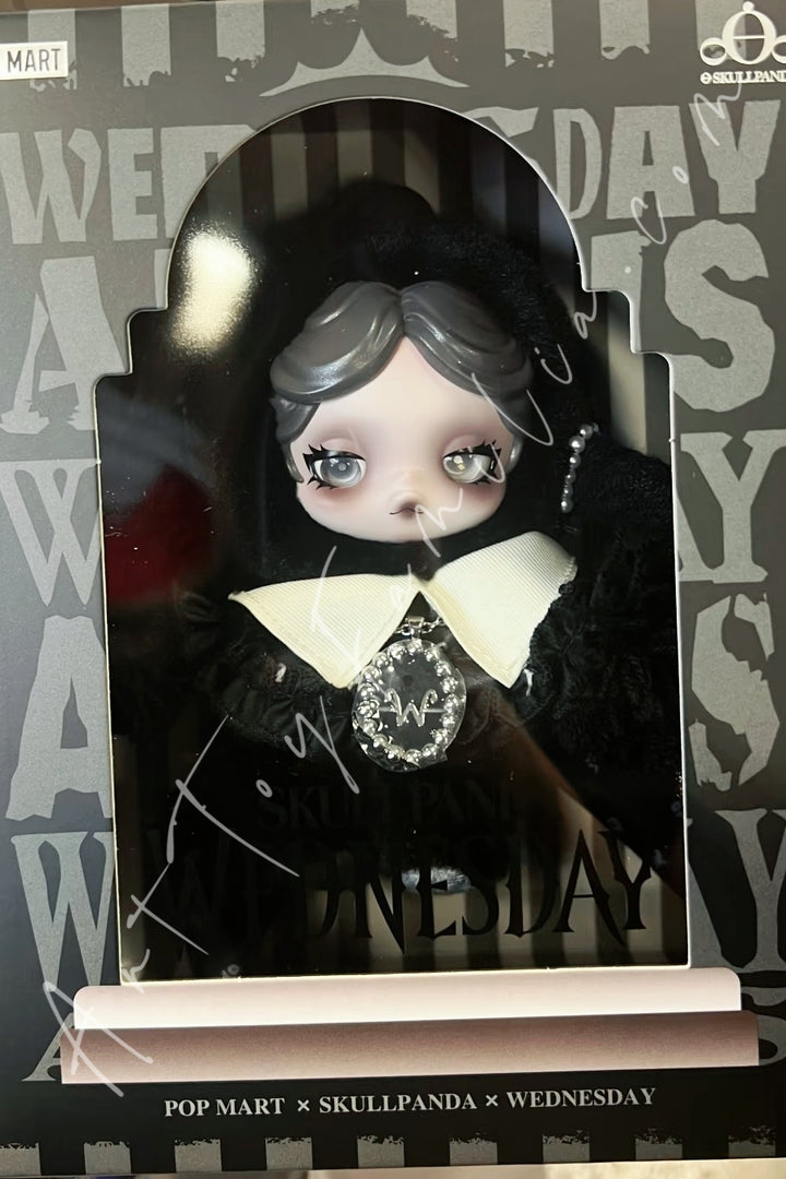 Popmart Skullpanda × Wednesday Plush(Classic Dress Version)