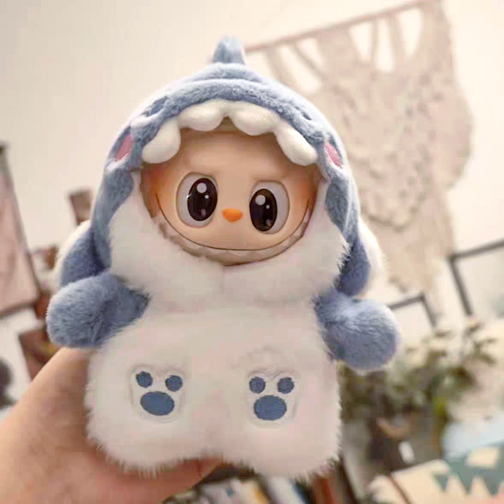 The Monsters Labubu Cloth Baby Blue Shark Plush Suit 1