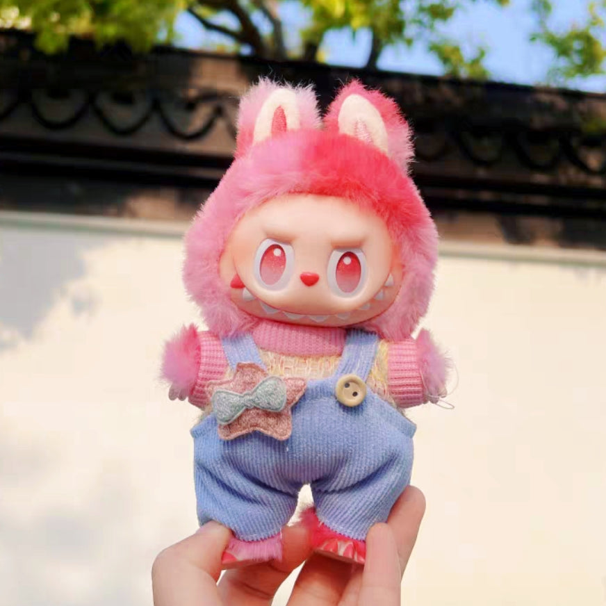 The Monsters Labubu Cloth Springtime Macaron Overalls Set 3