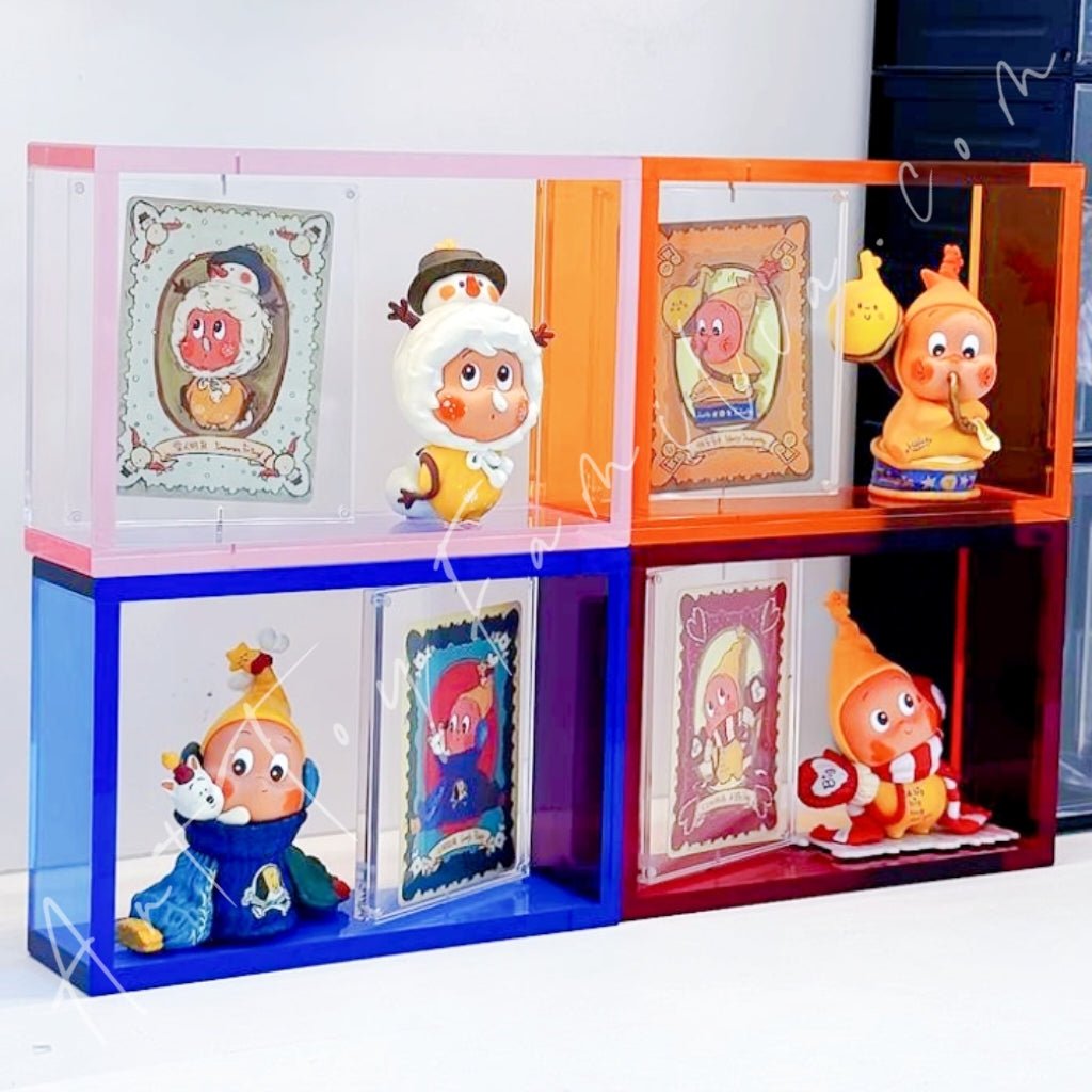 Rotating blind box display box with figures