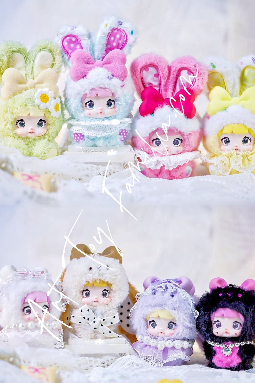 Hi Toy Nommi Baby Sweetheart Bunny plush series full set