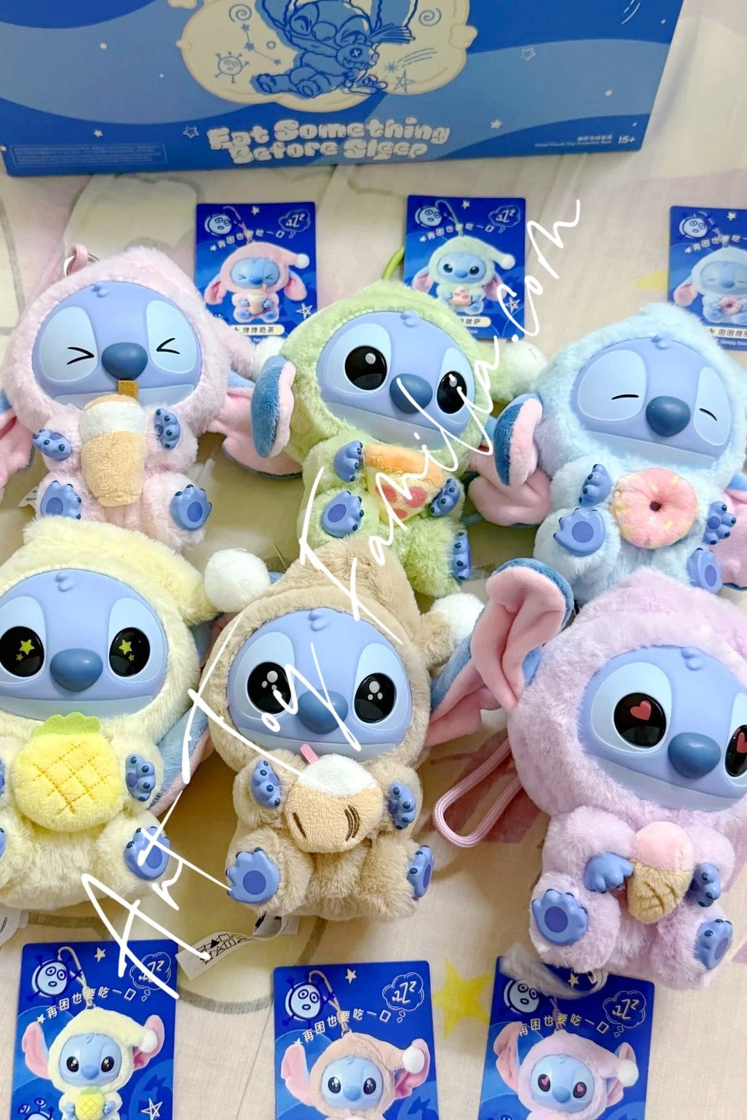 MINISO Stitch Eat Something Before Sleep vinyl plush full set