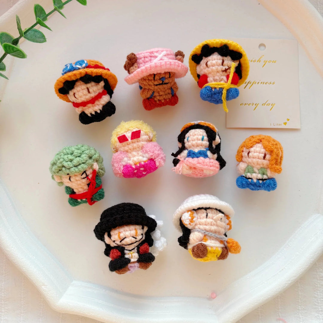 Handmade One Piece chibi crochet doll keychain