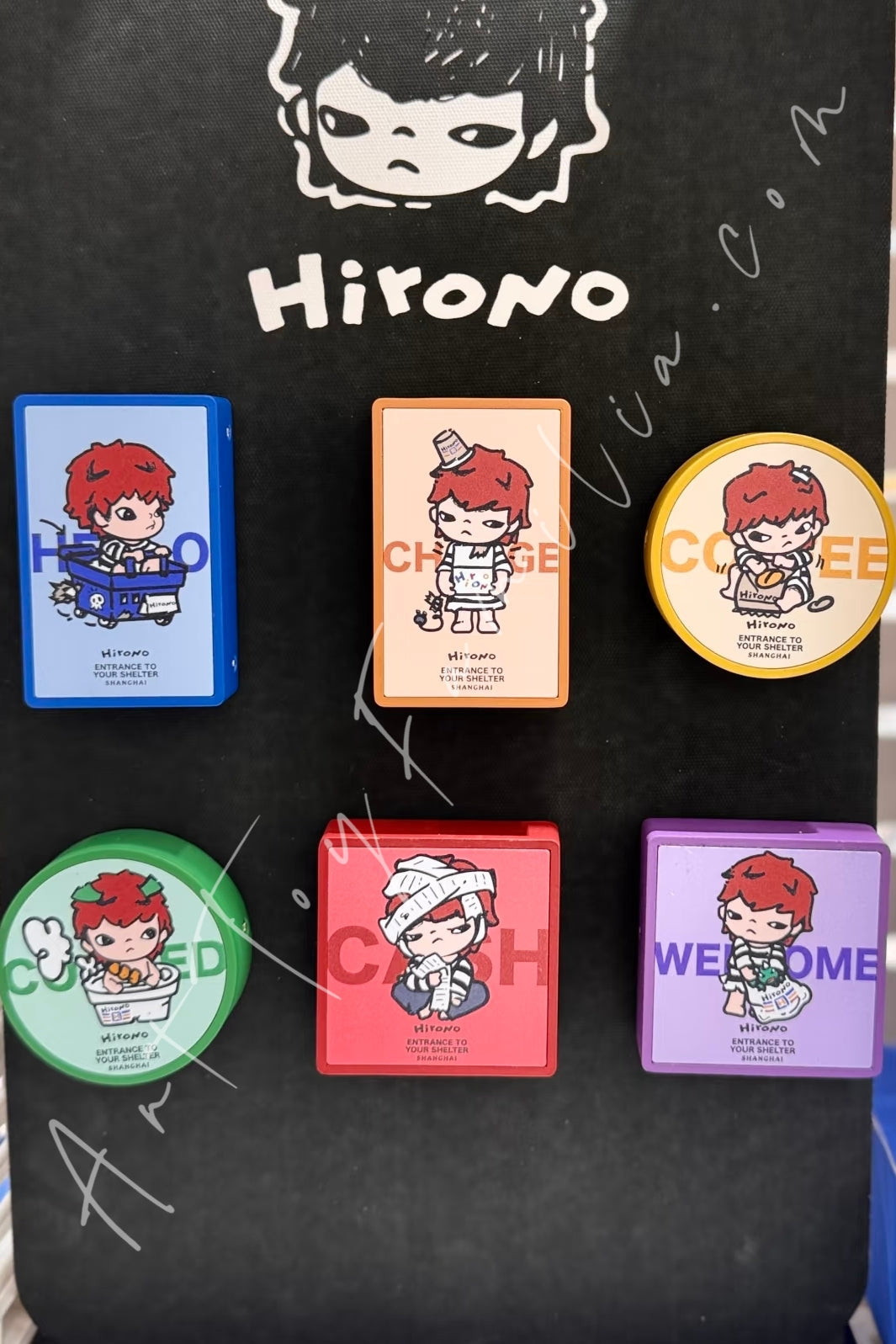 Popmart Hirono Shanghai Entrance To Your Shelter Series Light Board Fridge Magnet Sealed Fullset