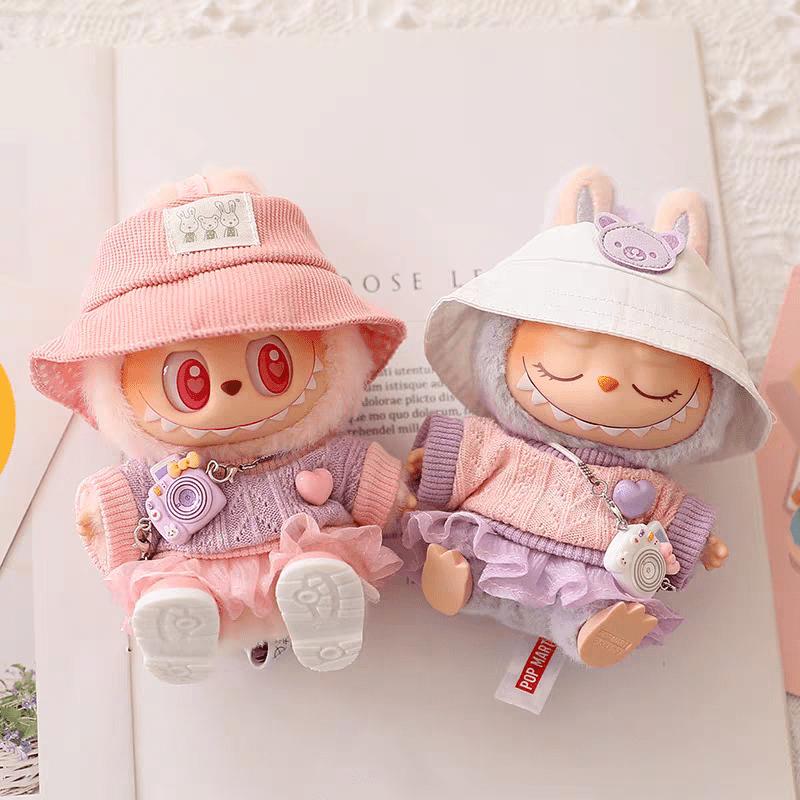 Doll cloth sweetheart charm tulle ensemble for Labubu