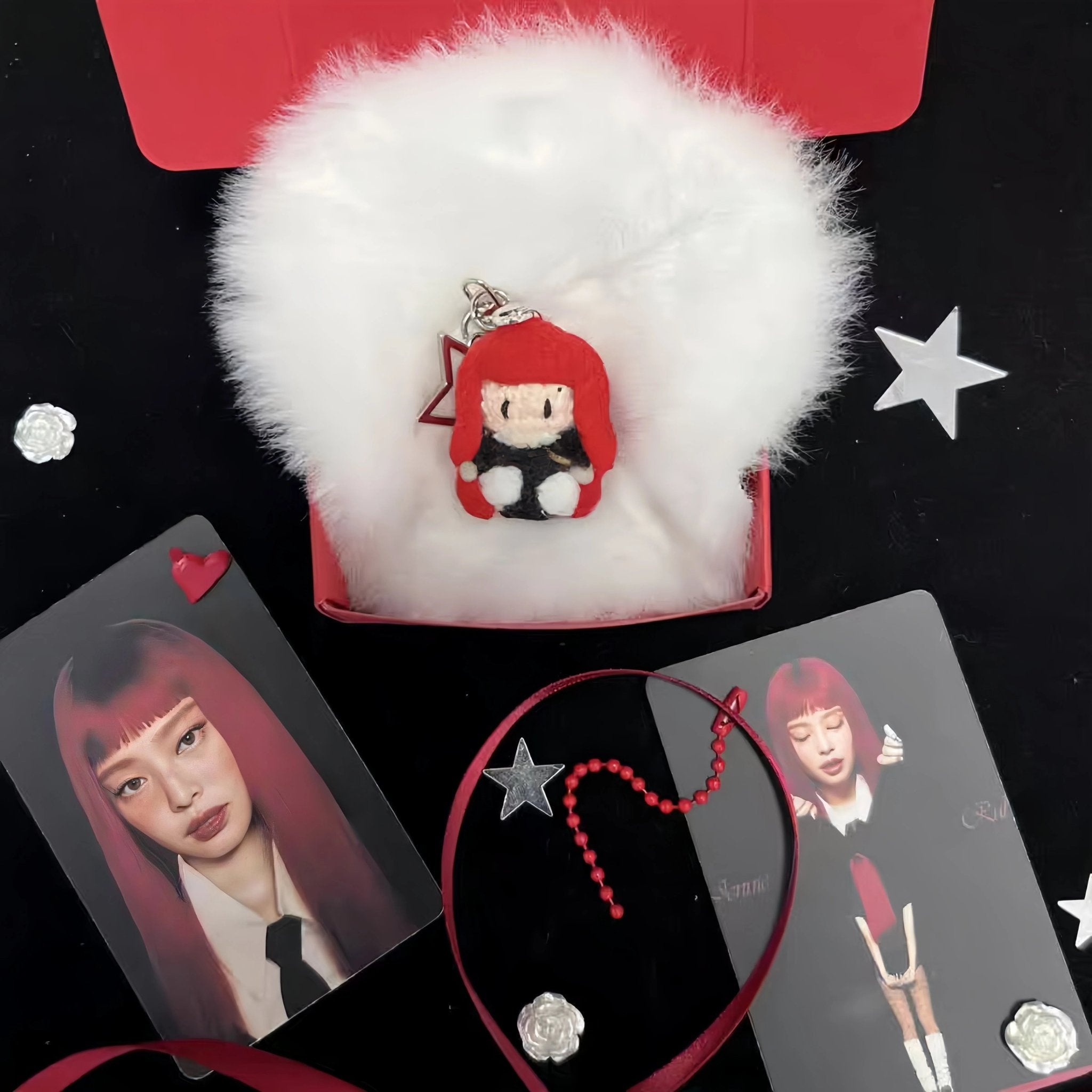 Blackink Jennie Crochet Doll, Kpop Chibi Amigurumi Doll Gift, C002
