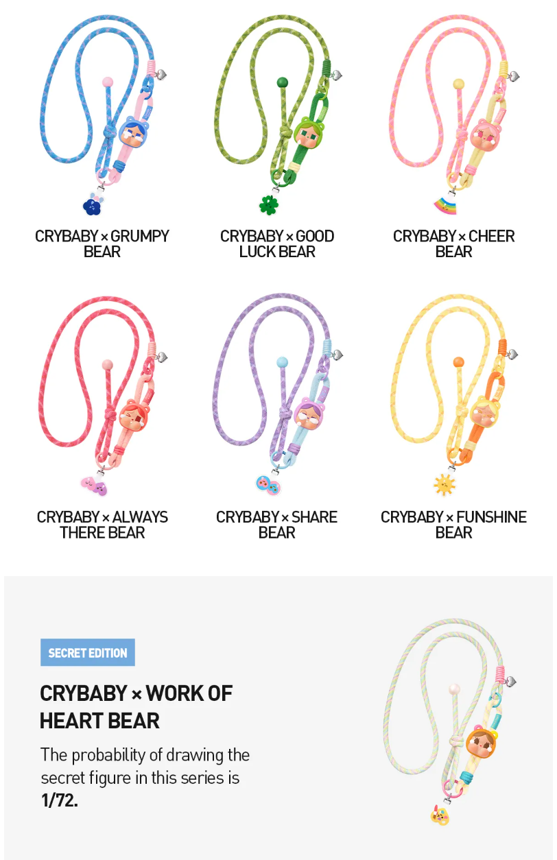Crybaby × Care Bears Series Long Lanyard Blind Box