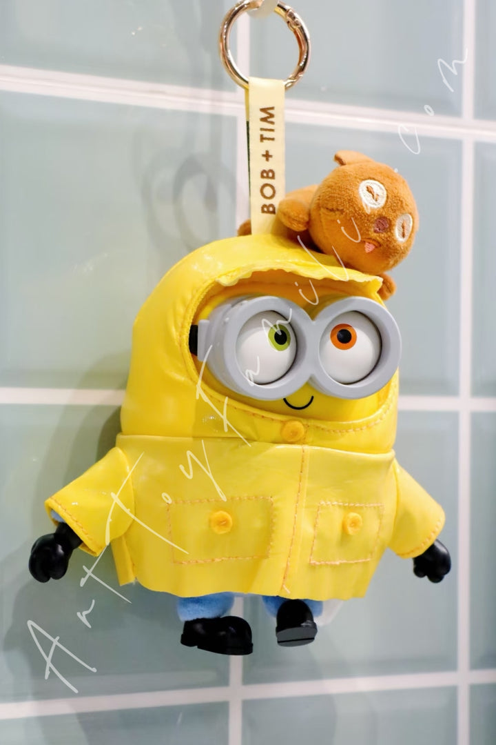 52Toys Minions Bob+Tim Better Together Series Vinyl Plush Pendant Rain Lover