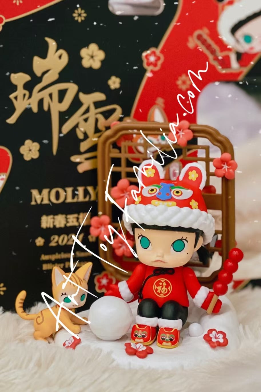molly auspicious snow blister package figurine molly 瑞雪吊卡 