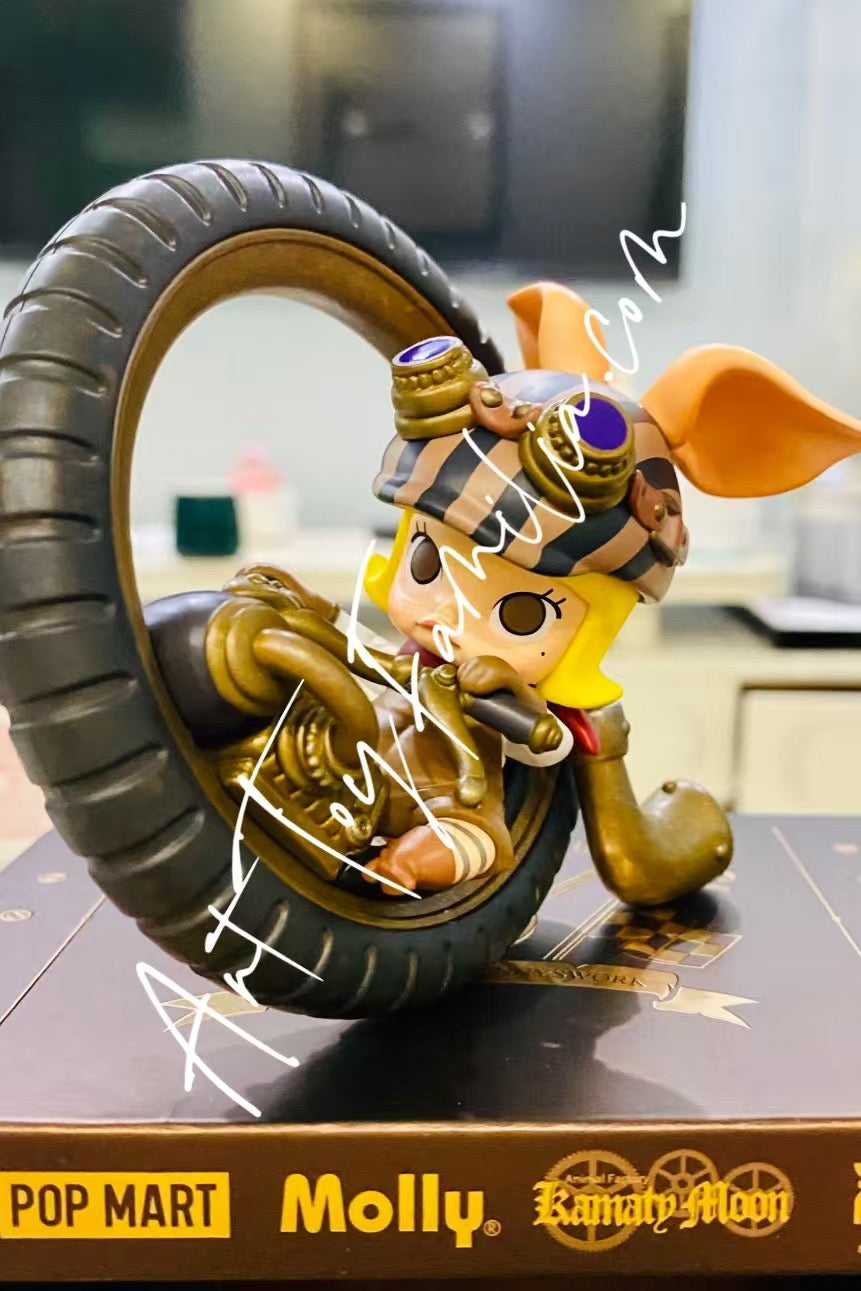 molly steam punk piggy bike figurine molly 蒸汽朋克机车小猪吊卡 