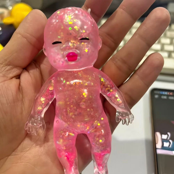 Natasha - Colorful Natasha Mini Baby Doll – Sensory Stress Relief Toy (11cm) Pink