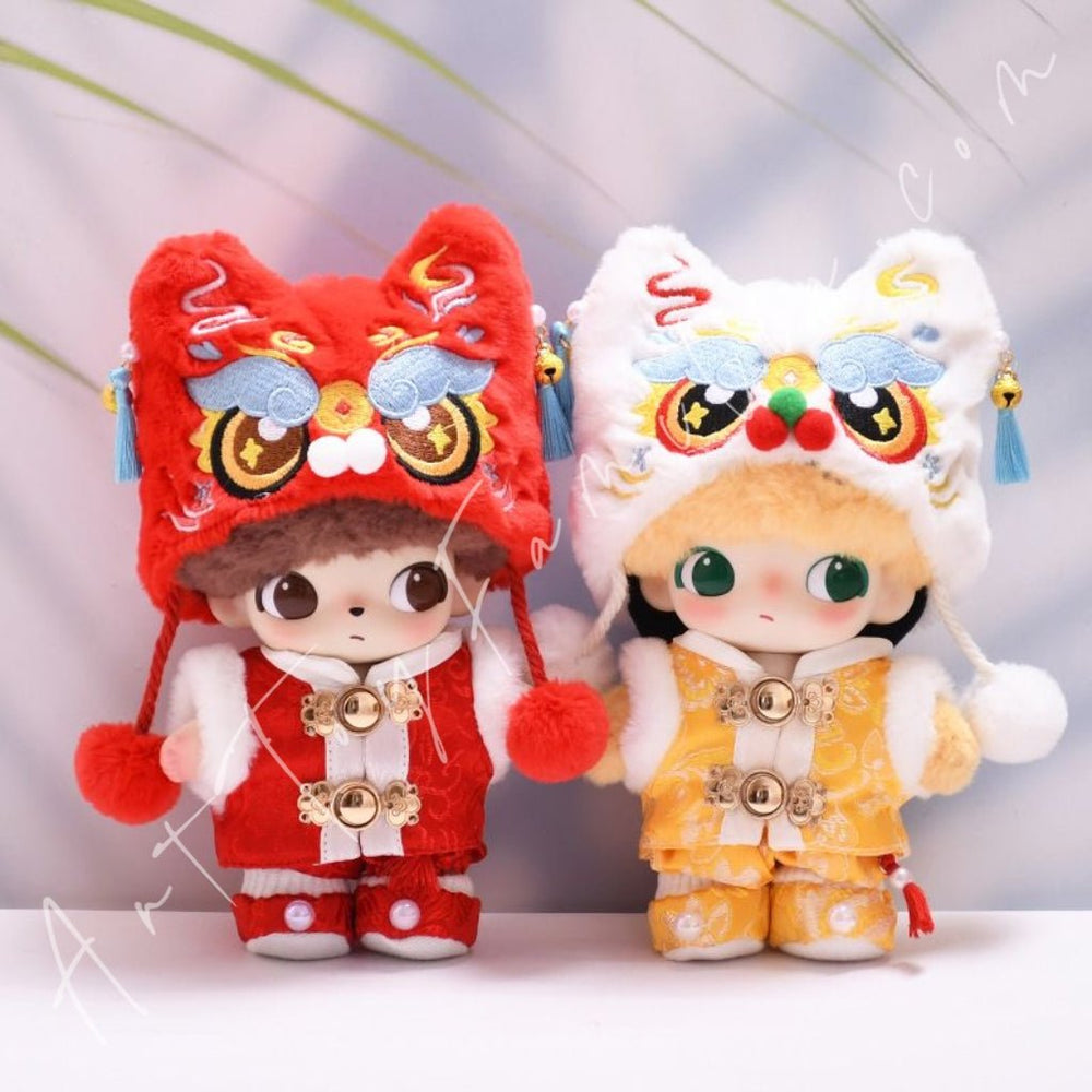 Art Toy Familia - Doll Cloth Lion Dance Celebration Set - 147 Cloth Only No Doll Red Hat + Red Clothes