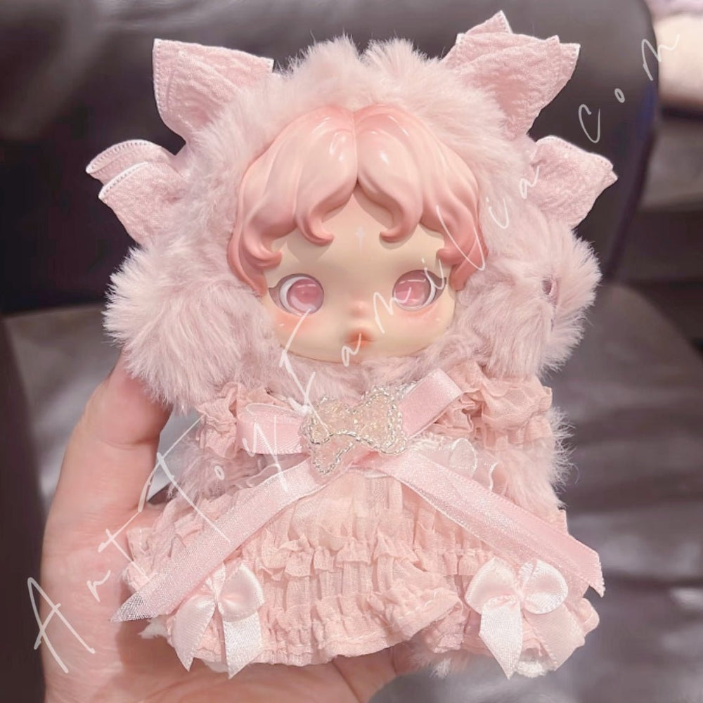 Art Toy Familia - Doll Cloth Blush Bow Tulle Set For Skullpanda - 163 Cloth Only No Doll