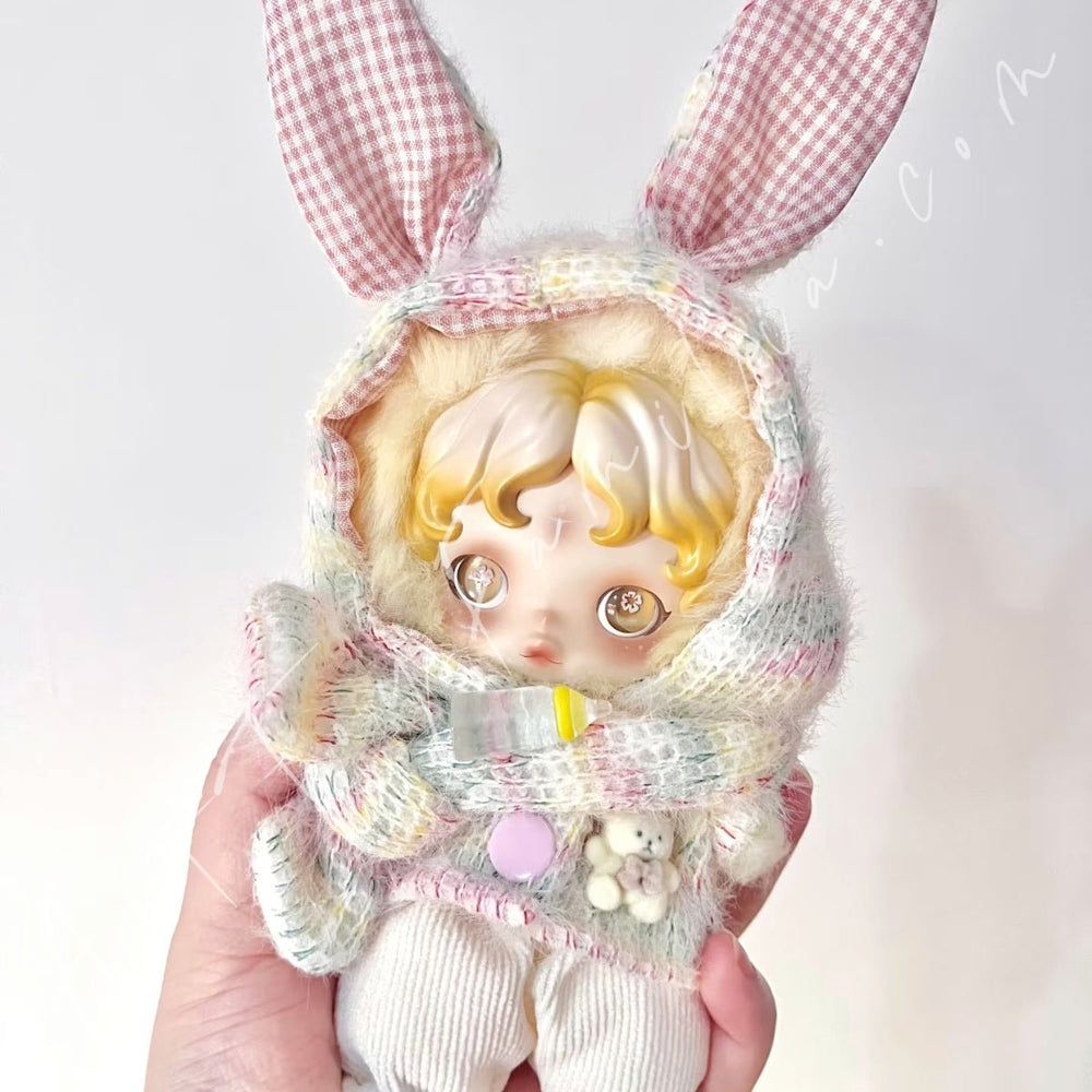 Art Toy Familia - Doll Cloth Milky Bunny Knit Set For Skullpanda - 161 Cloth Only No Doll