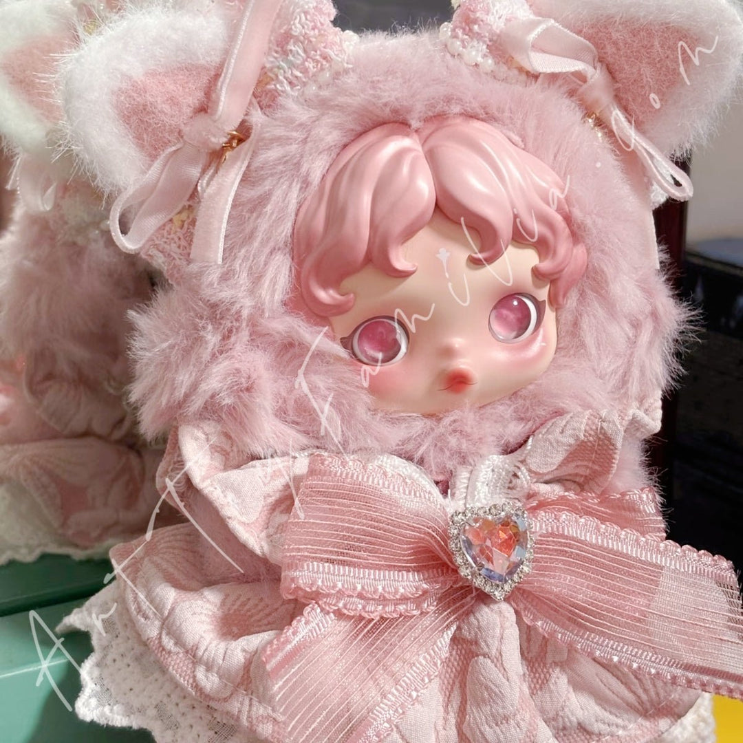 Art Toy Familia - Doll Cloth Pink Meow Fairy Set For Skullpanda - 162 Cloth Only No Doll