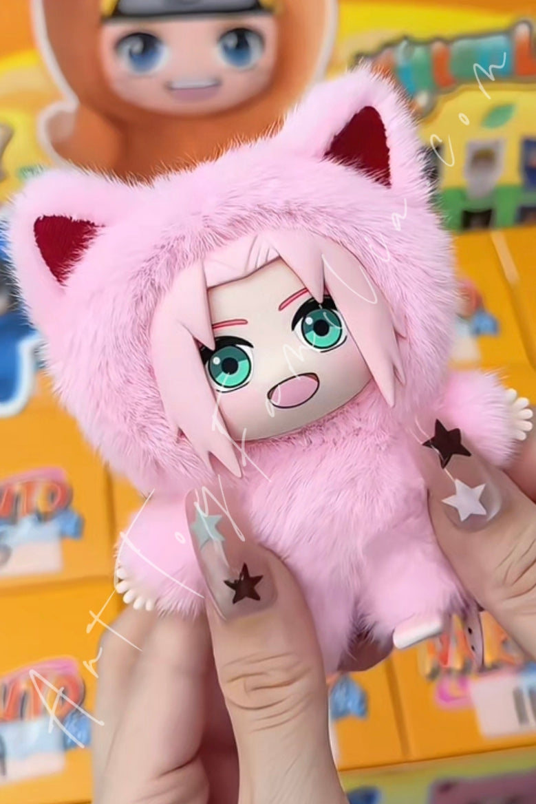 Eaki Naruto Shippuden Kitten Land Series Plush Doll Blind Box Sakura