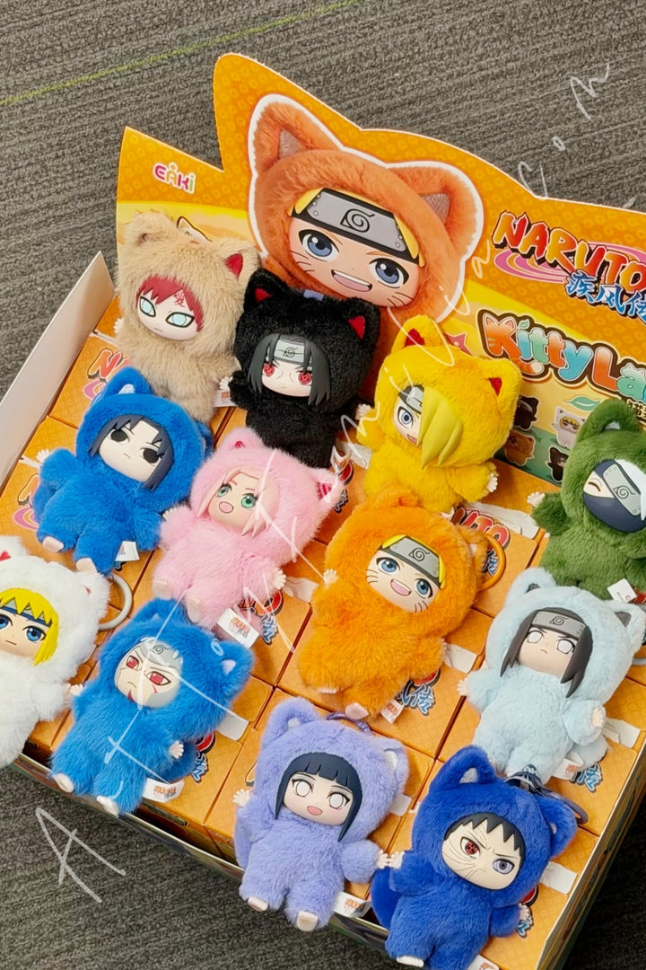 Eaki Naruto Shippuden Kitten Land Series Plush Doll Blind Box Sealed Full Set