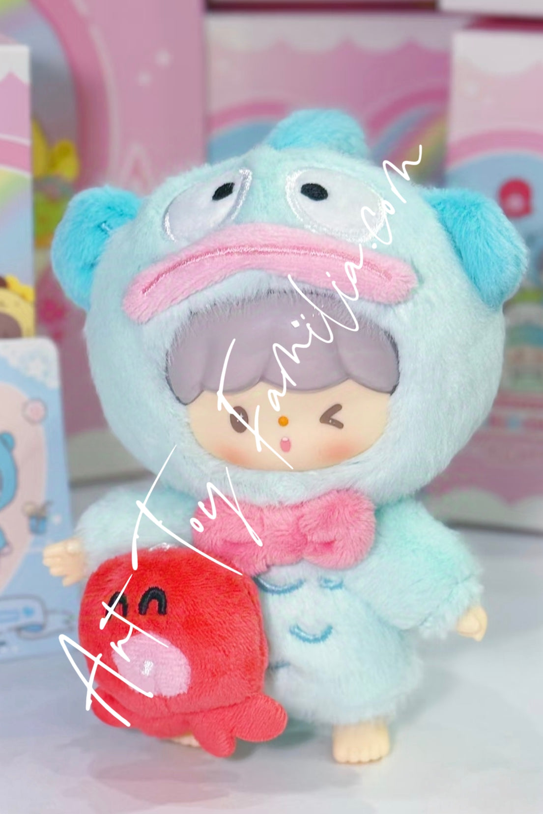 Finding Unicorn zZoton × Sanrio Love-League Buddies Series Vinyl Plush Keychain Hangyodon