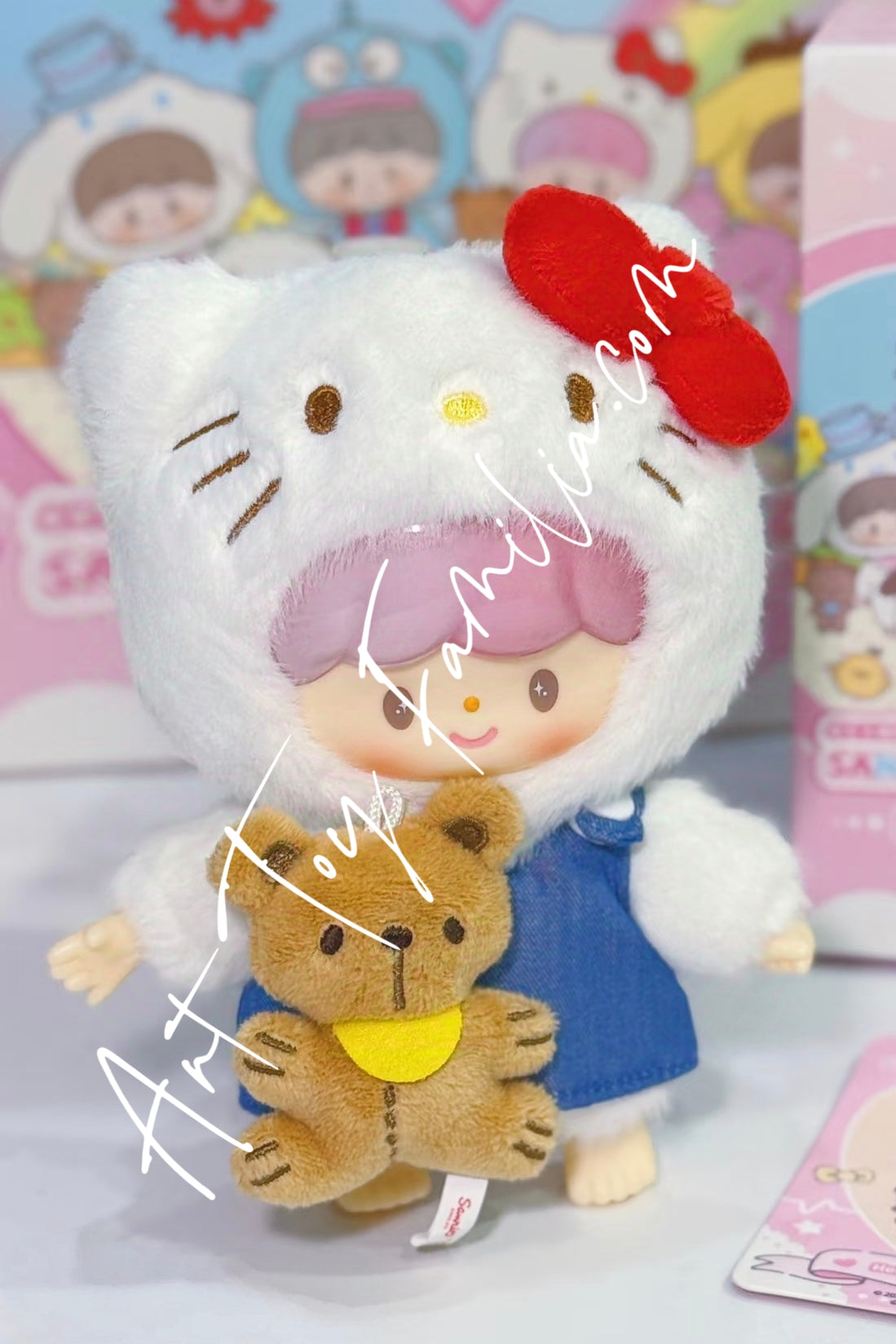 Finding Unicorn zZoton × Sanrio Love-League Buddies Series Vinyl Plush Keychain Hello Kitty