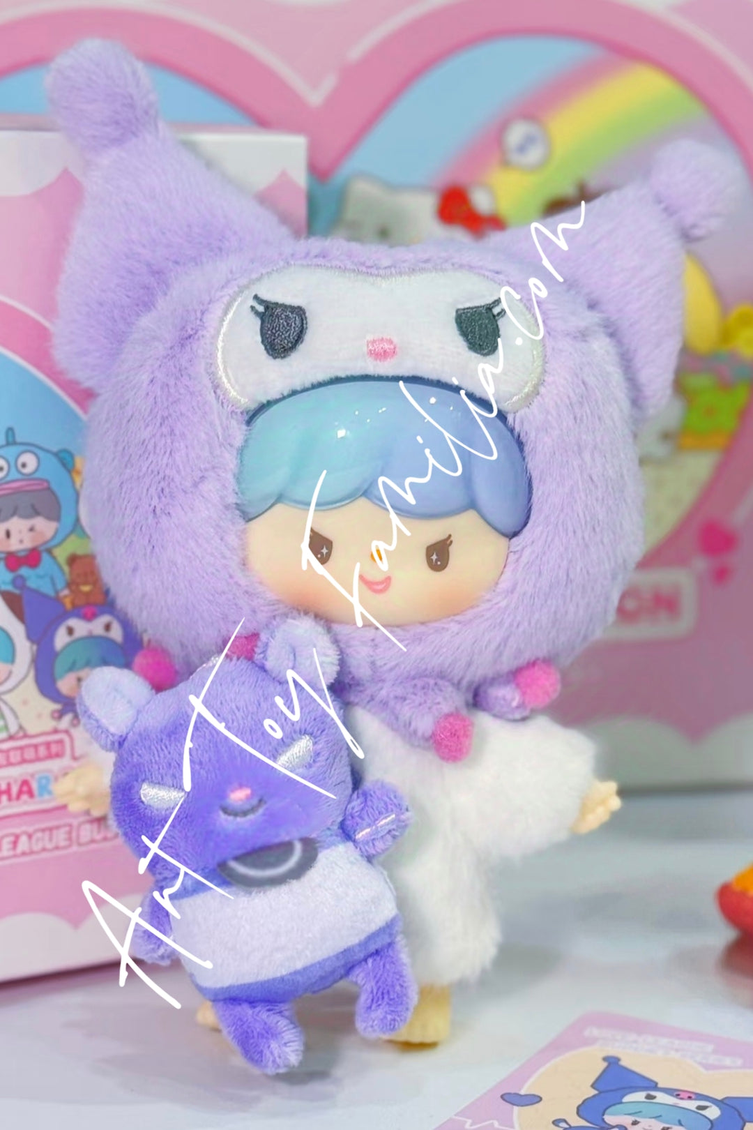 Finding Unicorn zZoton × Sanrio Love-League Buddies Series Vinyl Plush Keychain KUROMI