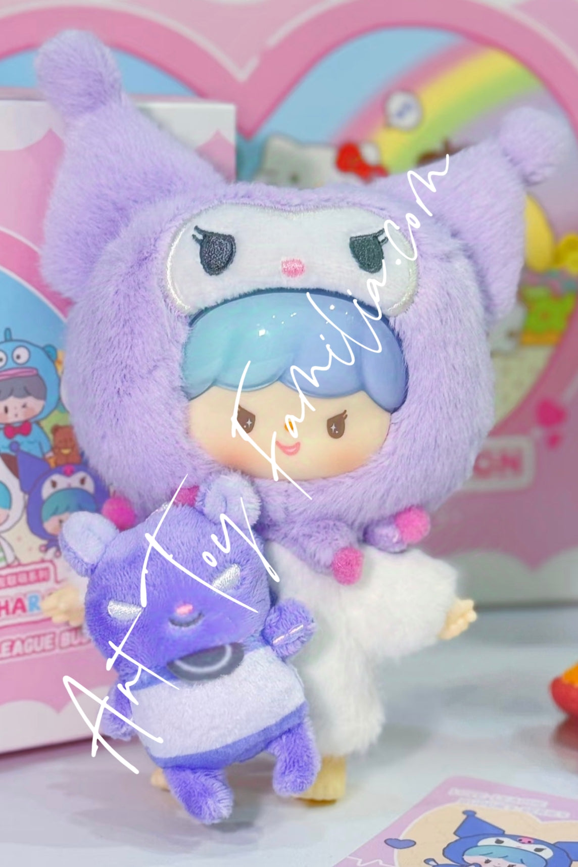 Finding Unicorn zZoton × Sanrio Love-League Buddies Series Vinyl Plush Keychain KUROMI