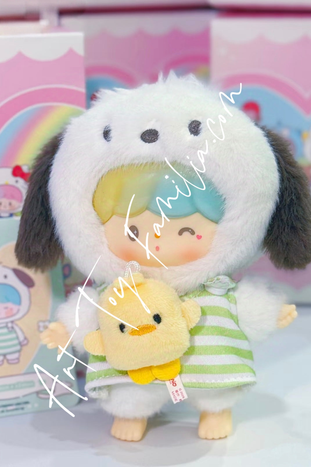 Finding Unicorn zZoton × Sanrio Love-League Buddies Series Vinyl Plush Keychain Pochacco