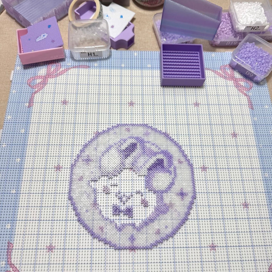 Girlhood Series 78-Peg Perler Bead Board - Original Design, Matte Finish, 2mm Extended Pegs, Heat-Resistant, for 2.6mm Beads