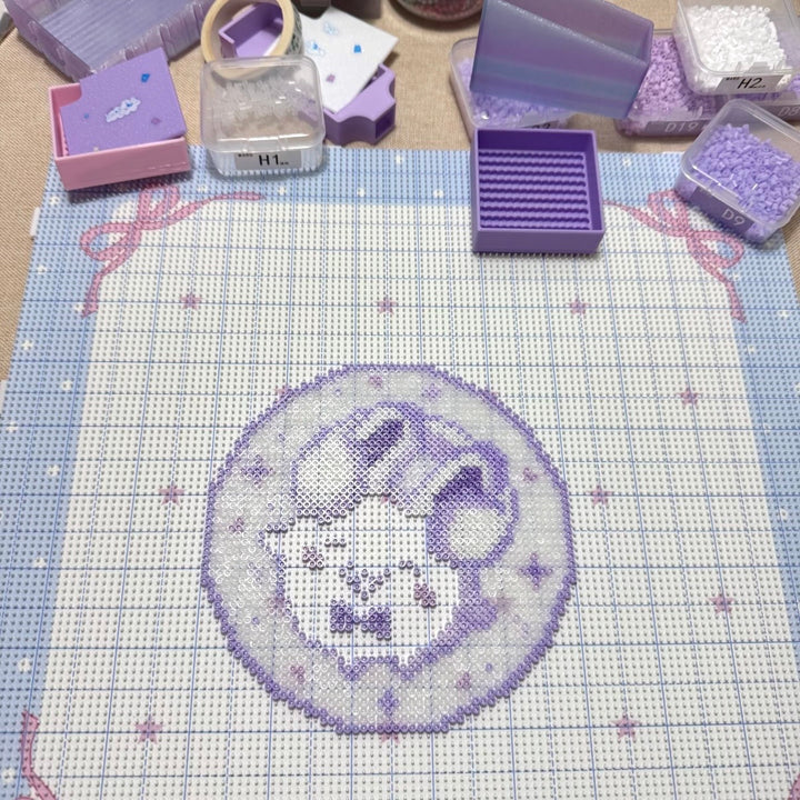 Girlhood Series 78-Peg Perler Bead Board - Original Design, Matte Finish, 2mm Extended Pegs, Heat-Resistant, for 2.6mm Beads