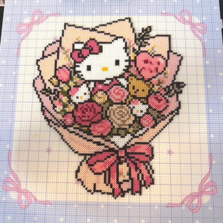 Girlhood Series 78-Peg Perler Bead Board - Original Design, Matte Finish, 2mm Extended Pegs, Heat-Resistant, for 2.6mm Beads