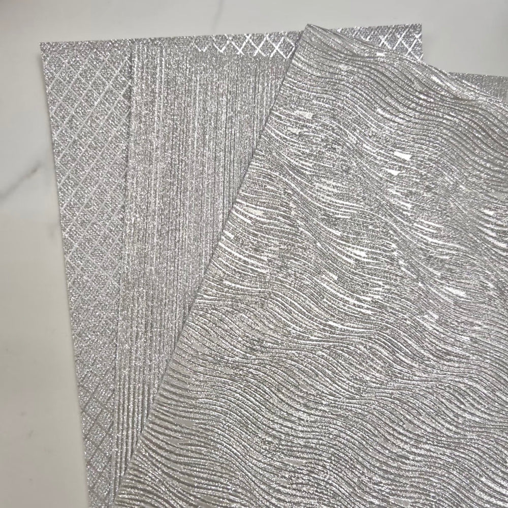 Art Toy Familia - Cinderella Ironing Fabric for Perler Beads – Fine Sparkle, Velvet Touch, Striped Wavy Diamond Pattern - B003 Small (3 sheets, 1 each style)