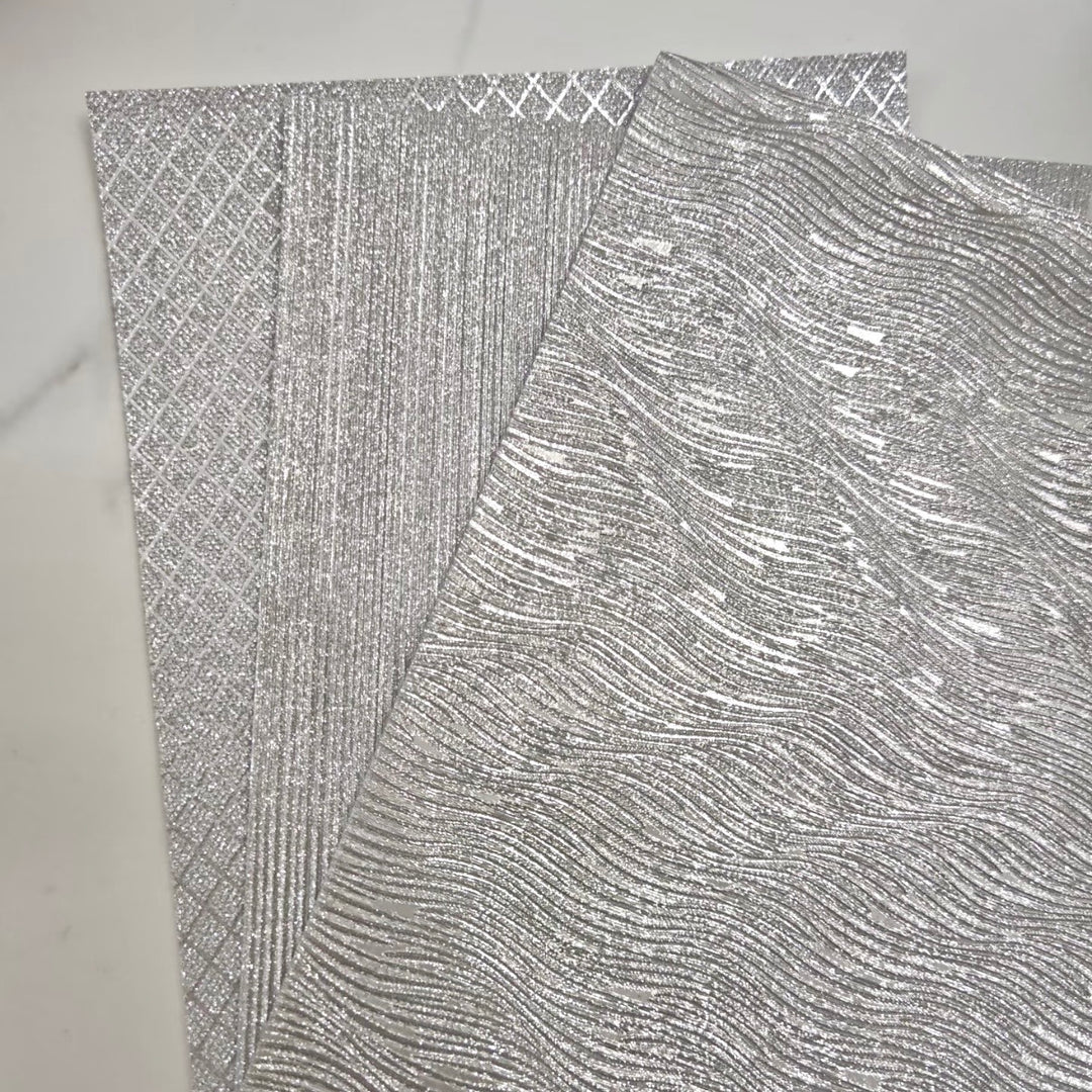 Art Toy Familia - Cinderella Ironing Fabric for Perler Beads – Fine Sparkle, Velvet Touch, Striped Wavy Diamond Pattern - B003 Small (3 sheets, 1 each style)