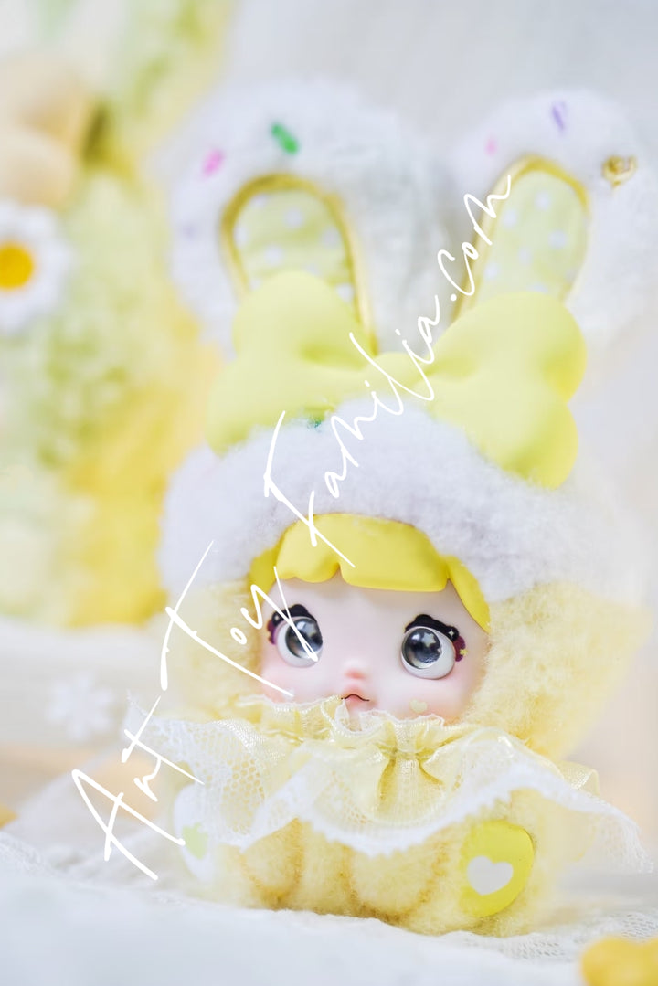 Hi Toy Nommi Baby Sweetheart Bunny Plush Series Pudding Cream