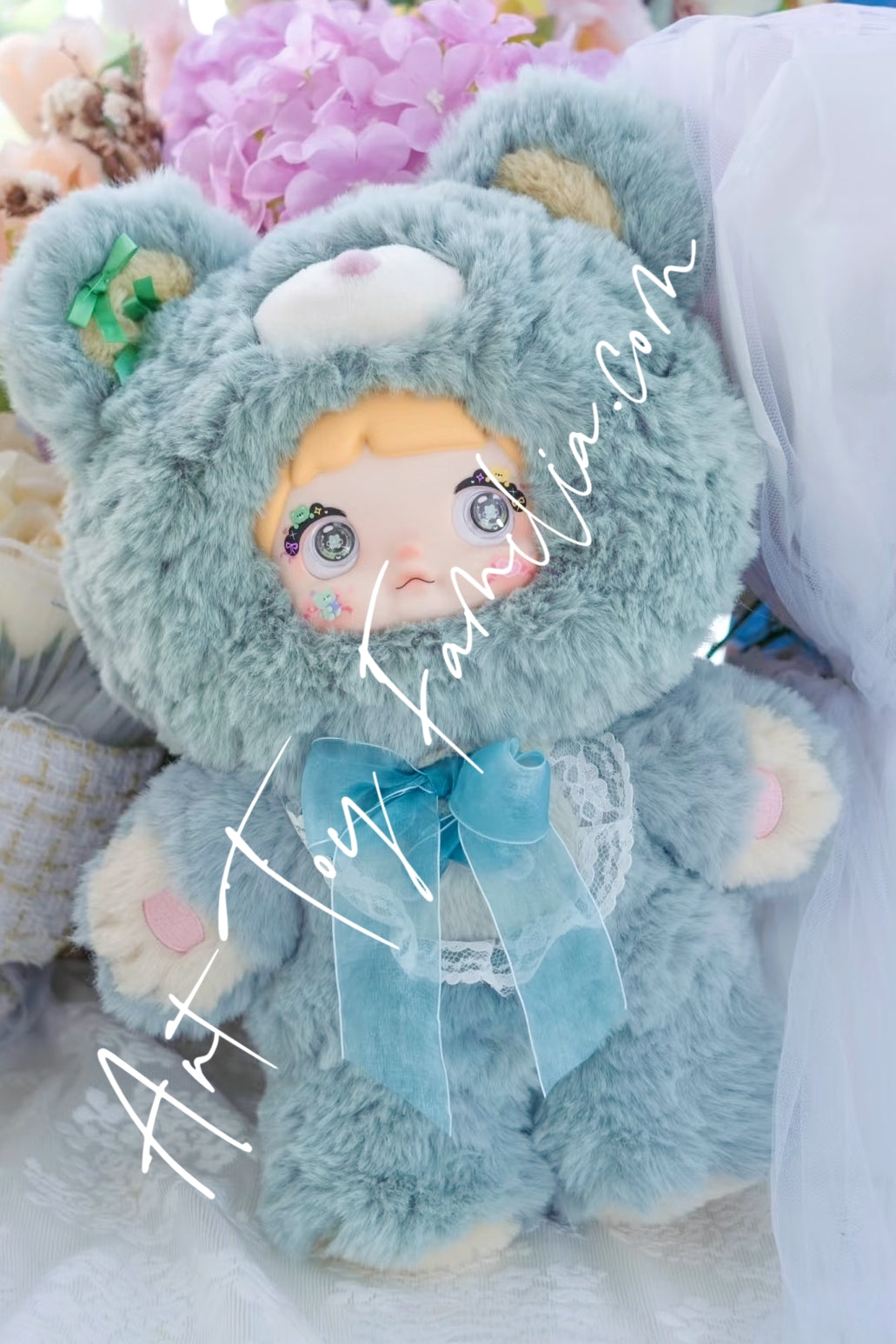 nommi おやすみくま シリーズ 400% 薄ピンク 伴月 グッドナイトベア Hi_Toy_Nommi_Goodnight_Bear_40