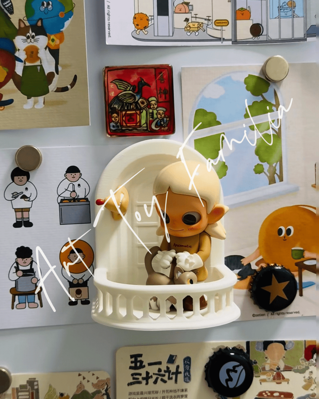 Art Toy Familia - Doll Balcony Fridge Magnet Blindbox Display - 144
