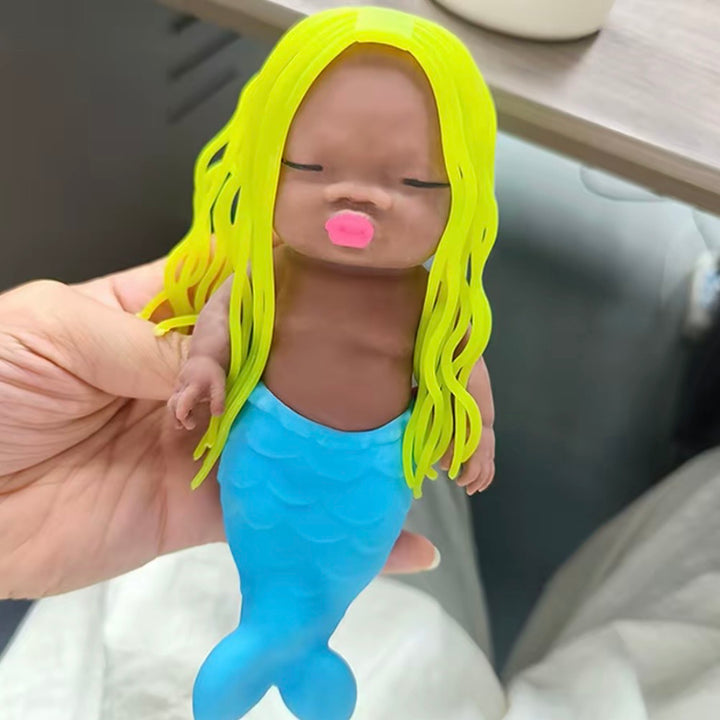 [Mermaid] Natasha Baby Stress Relief Toy – 14cm Squishy Long-Hair Mermaid