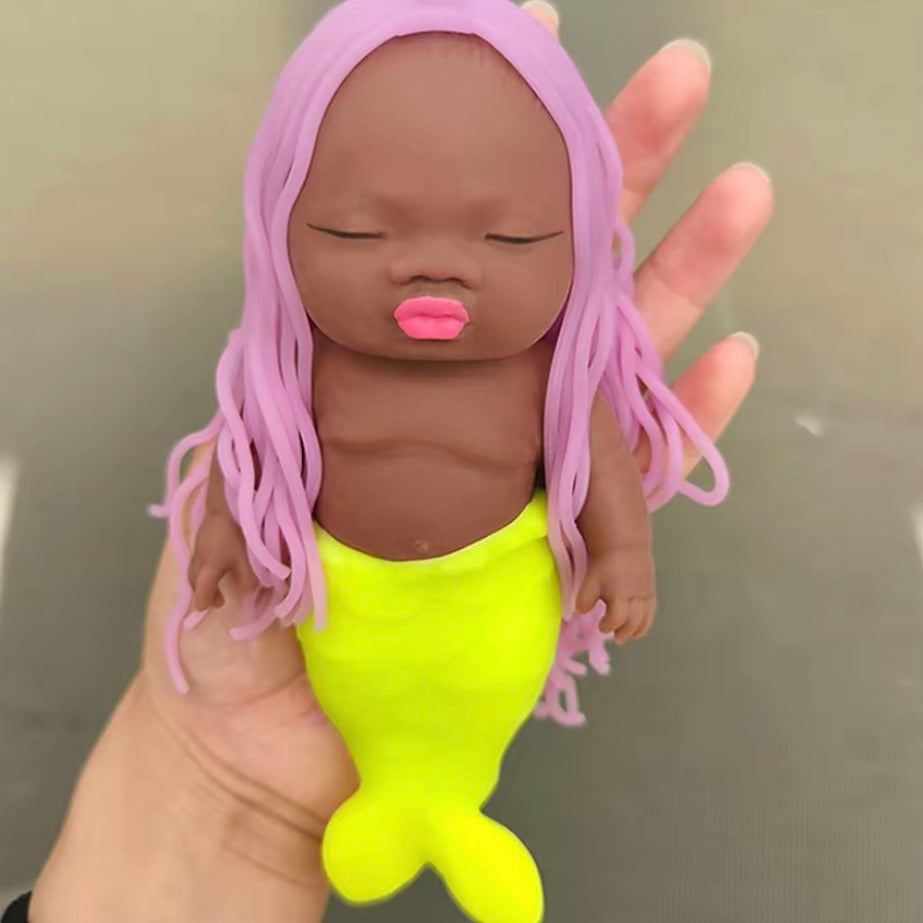 [Mermaid] Natasha Baby Stress Relief Toy – 14cm Squishy Long-Hair Mermaid