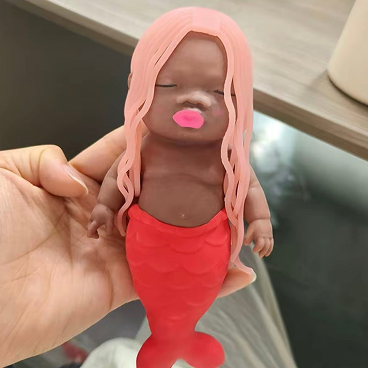[Mermaid] Natasha Baby Stress Relief Toy – 14cm Squishy Long-Hair Mermaid