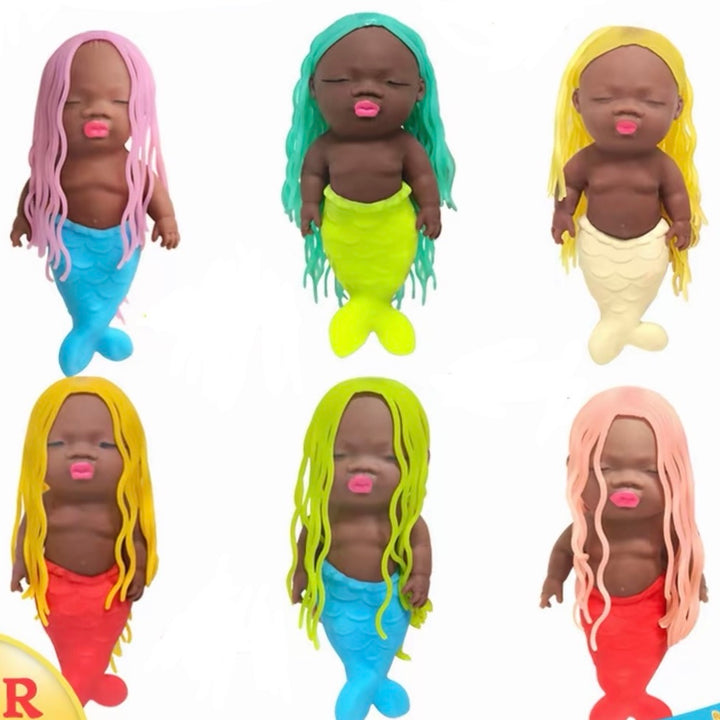 [Mermaid] Natasha Baby Stress Relief Toy – 14cm Squishy Long-Hair Mermaid