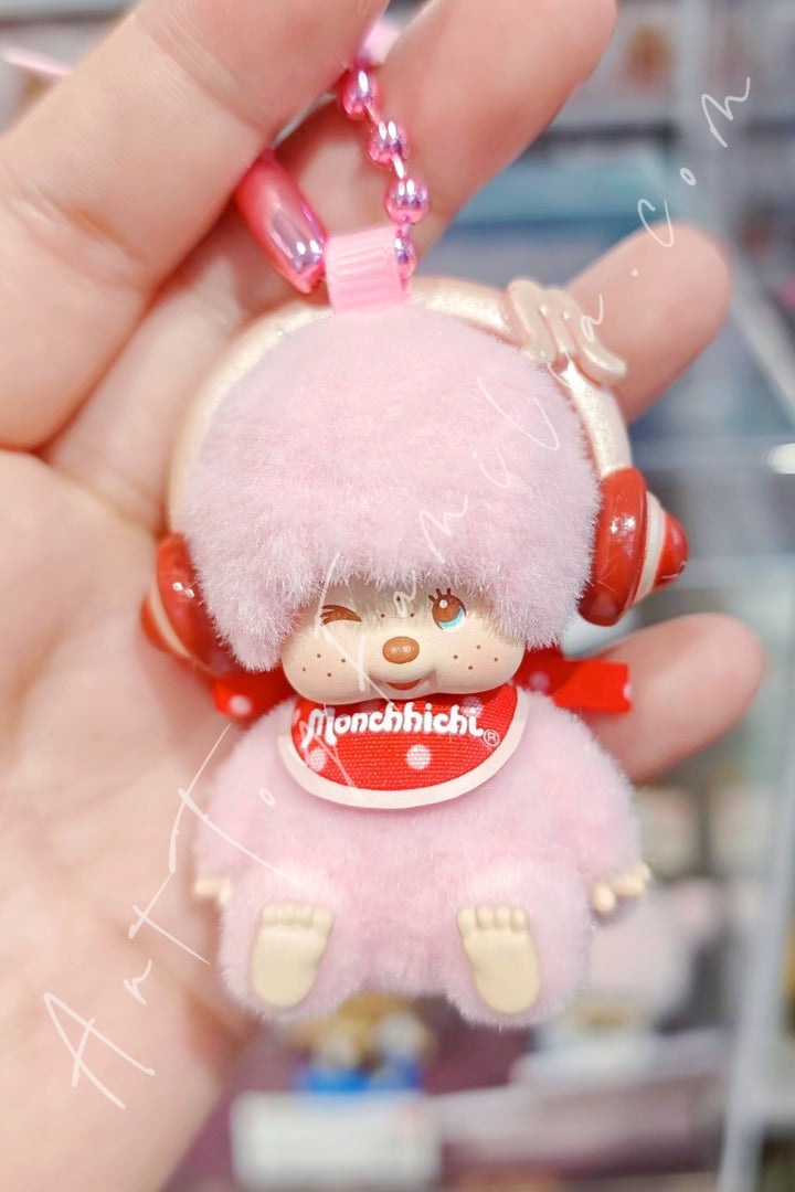 Miniso Monchhichi Macaron Mambo Series Plush Pendant Blind Box Berry Pink