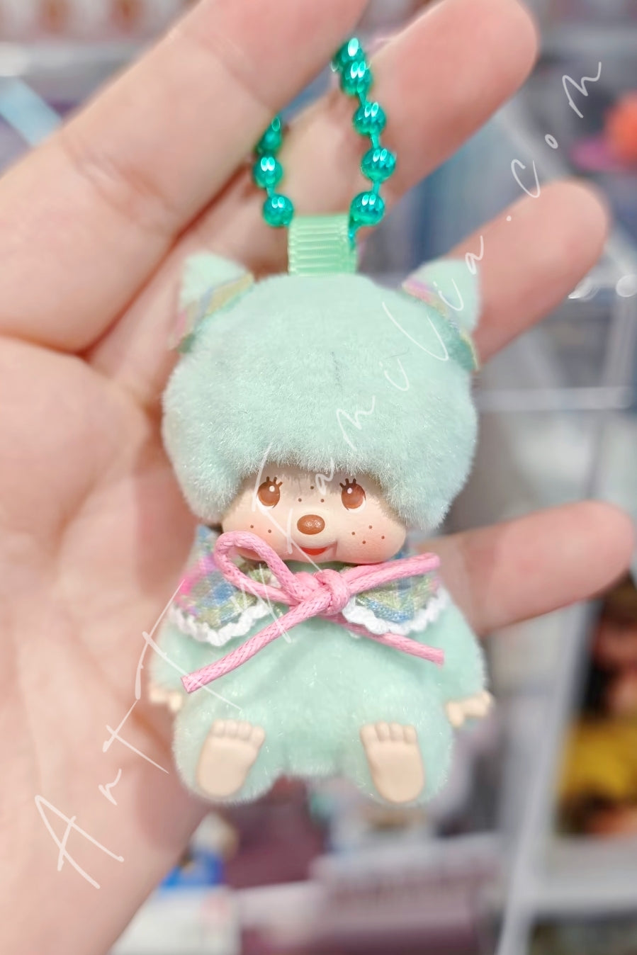 Miniso Monchhichi Macaron Mambo Series Plush Pendant Blind Box Mint Green