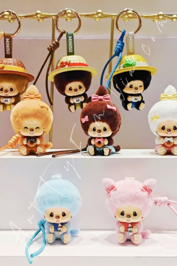 Miniso Monchhichi Mon Mon Farm Series Face-Changing Flocked Pendant 8 confirmed figures