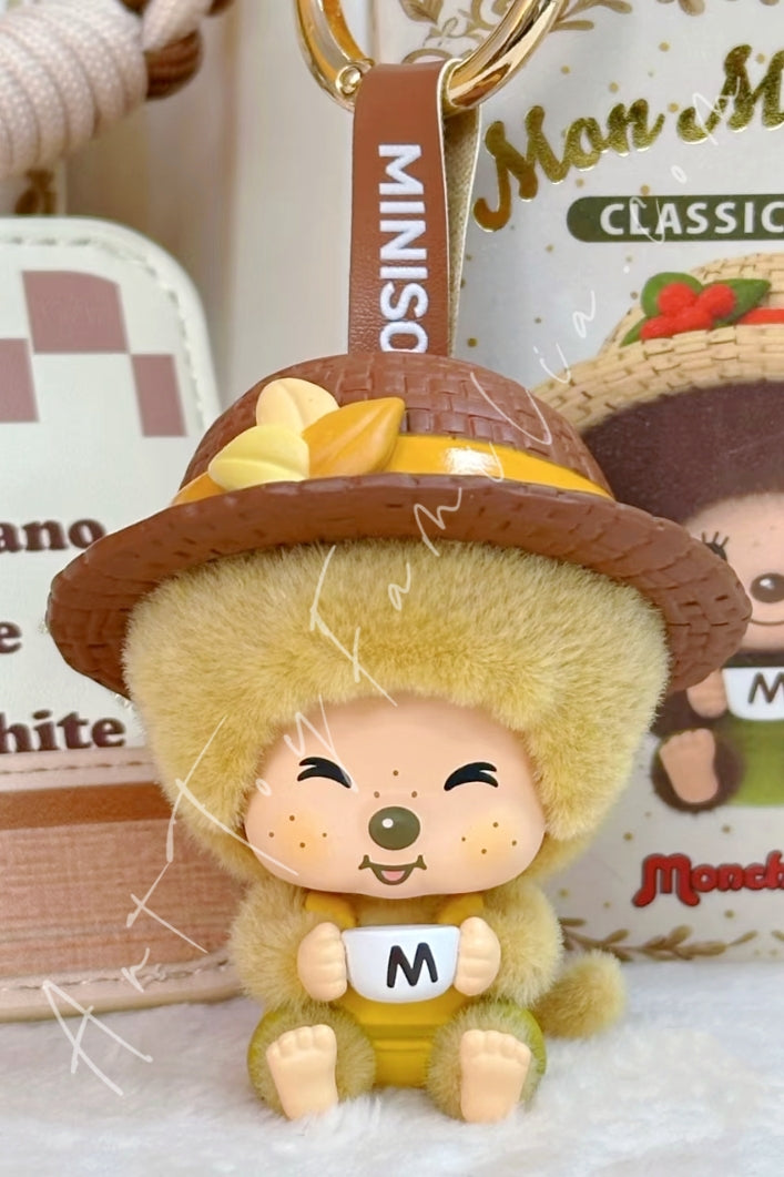 Miniso Monchhichi Mon Mon Farm Series Face-Changing Flocked Pendant Autumn Harvest
